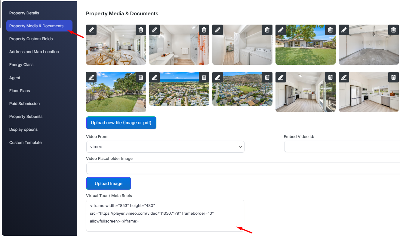 Virtual Tour admin backend