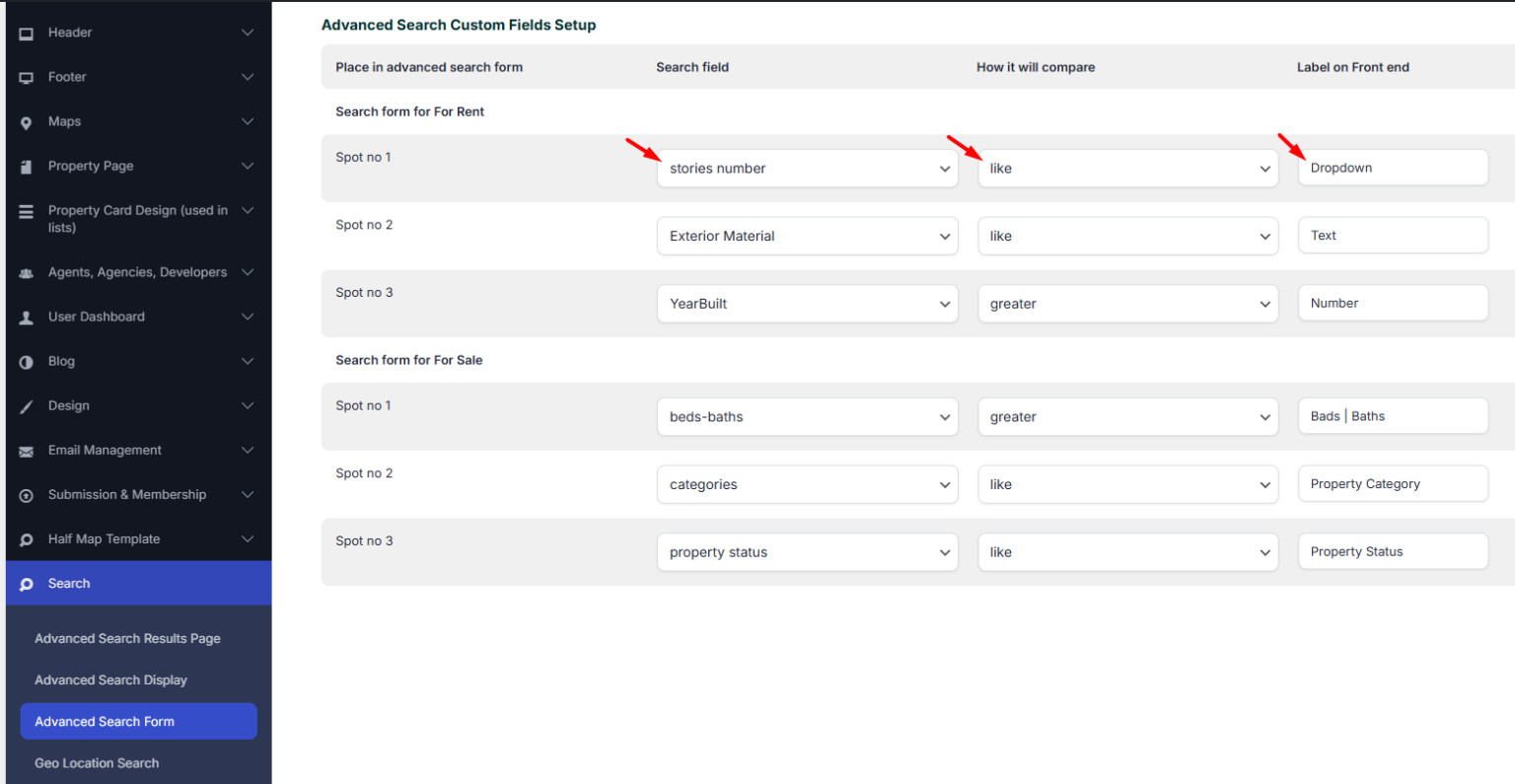 Advanced Search Form with Custom Fields - WP Residence Help