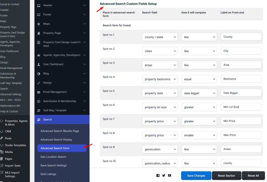 Advanced Search Form with Custom Fields - WP Residence Help