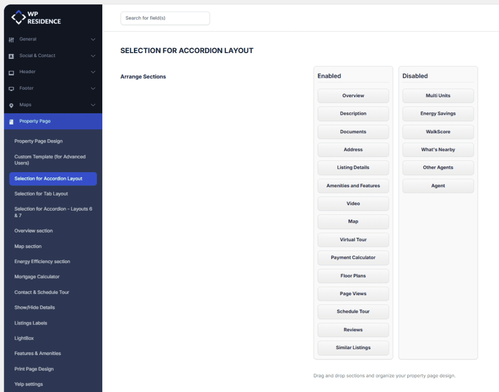 How to manage Theme Options - Property Page Settings - WP Residence Help